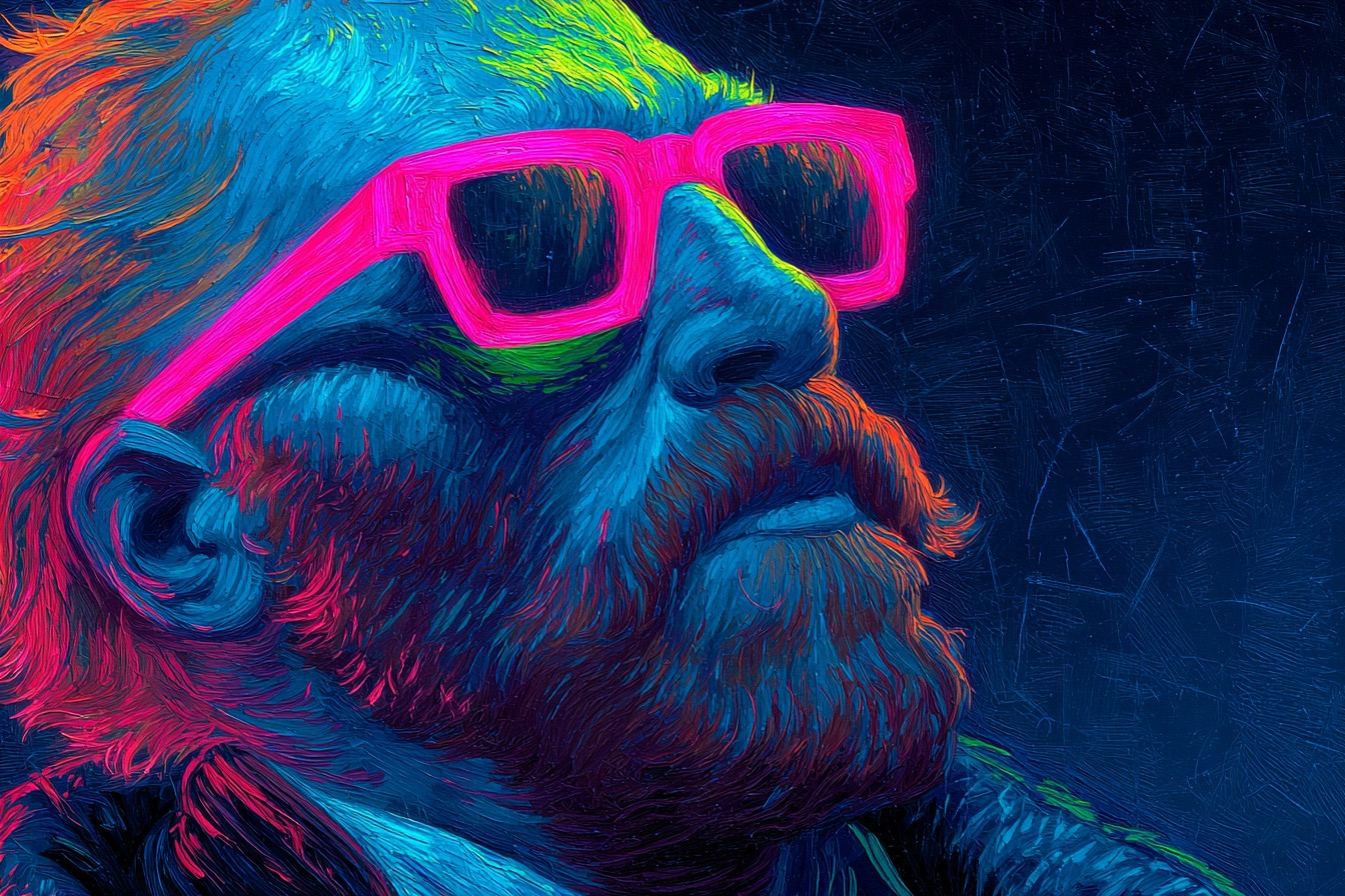 Featured brand artwork with bold color